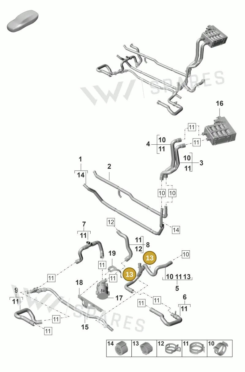 99950779340 — Porsche Panamera (2020-2023) diagram p58815100, position 13