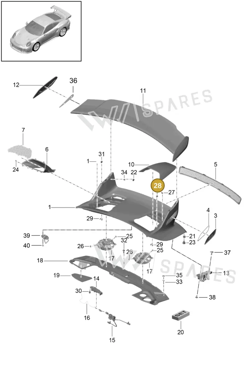 99950789740 — Porsche 911 (2013-2020) diagram p41803008, position 28