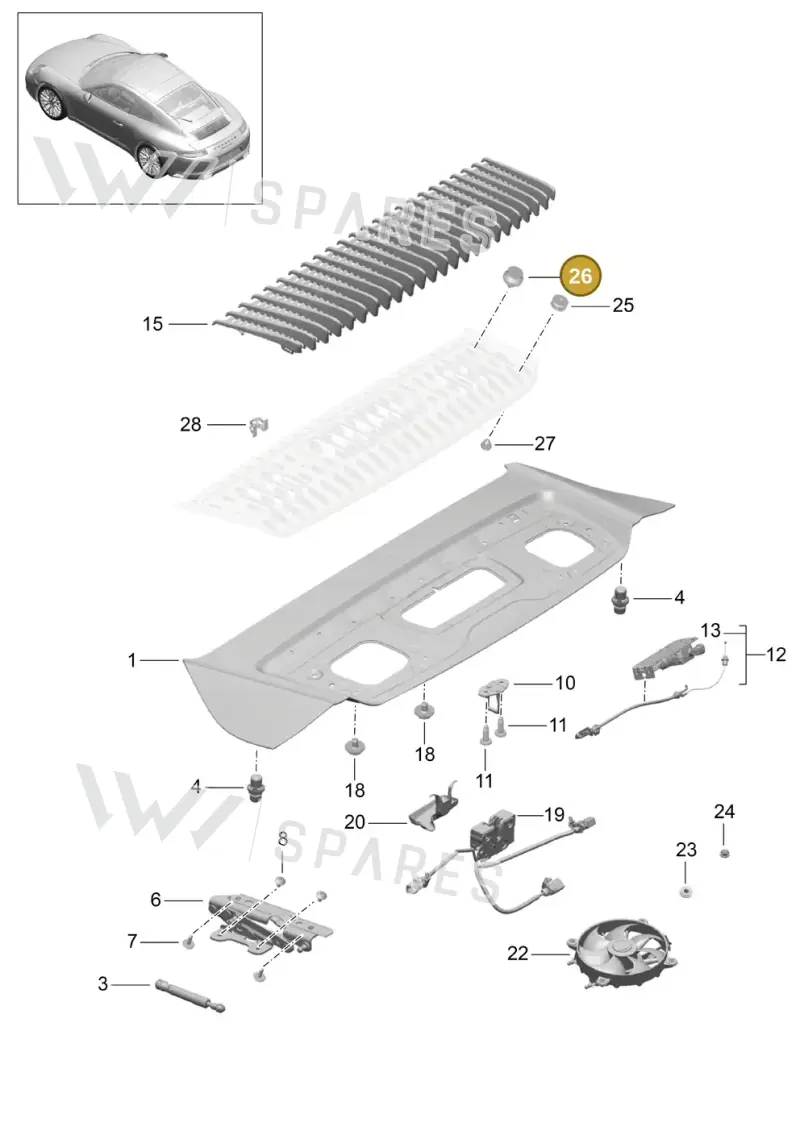 99950789740 — Porsche 911 (2016-2019) diagram p47803005, position 26
