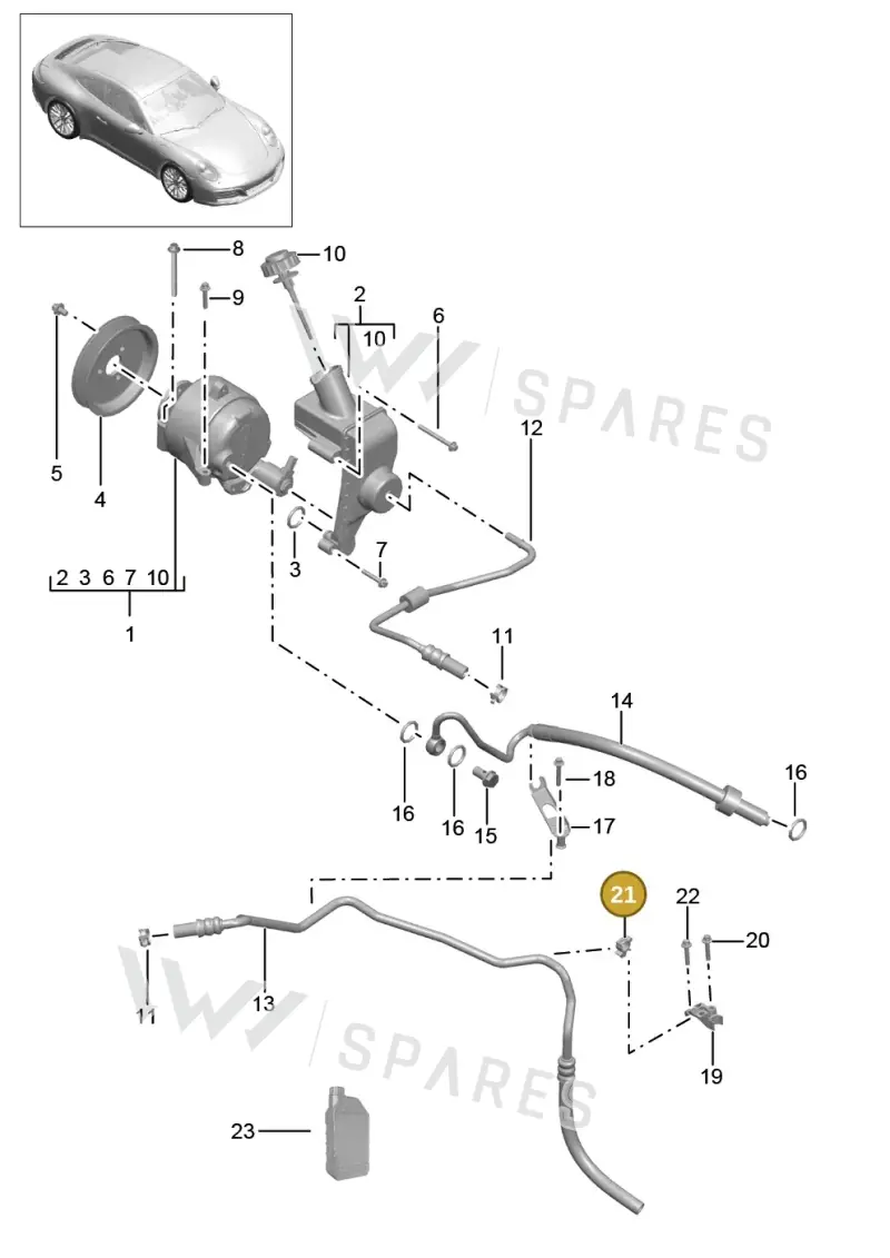 99950790640 — Porsche 911 (2016-2019) diagram p47402060, position 21