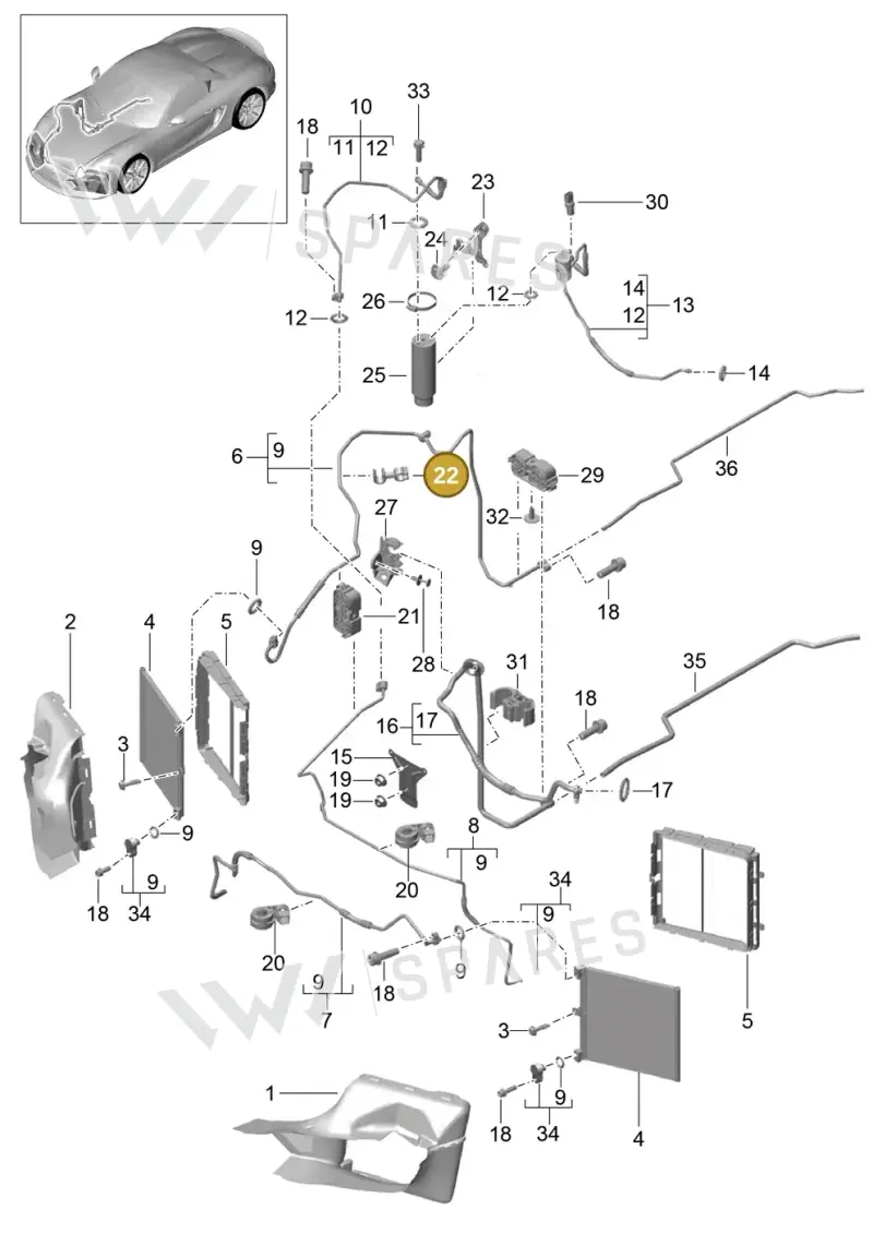 99950796940 — Porsche Boxster Spyder (2015-2016) diagram p46813020, position 22