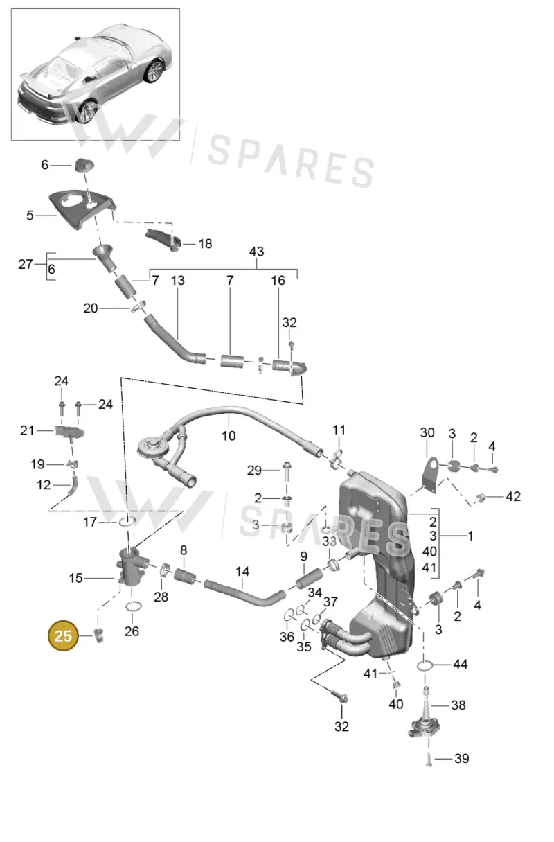 99951123940 — Porsche 911 (2013-2020) diagram p41104005, position 25
