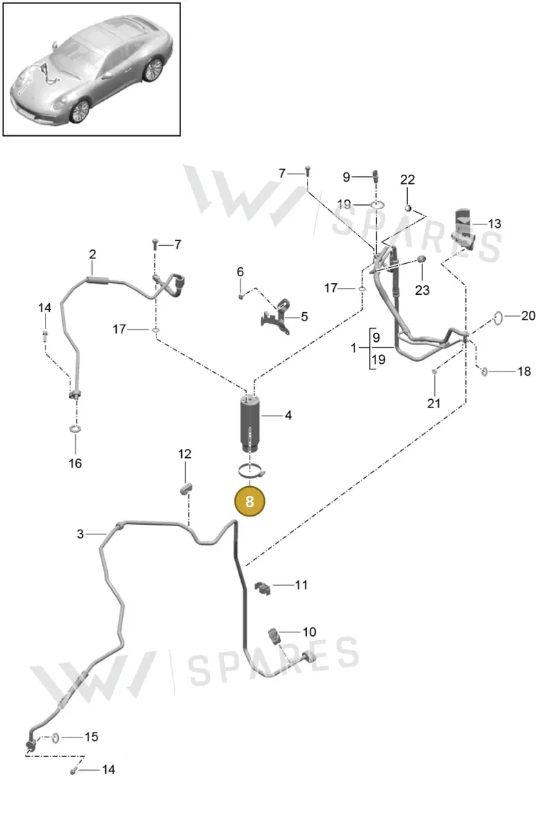 99951234901 — Porsche 991 II Carrera 4 (2016-2019) diagram p47813025, position 8