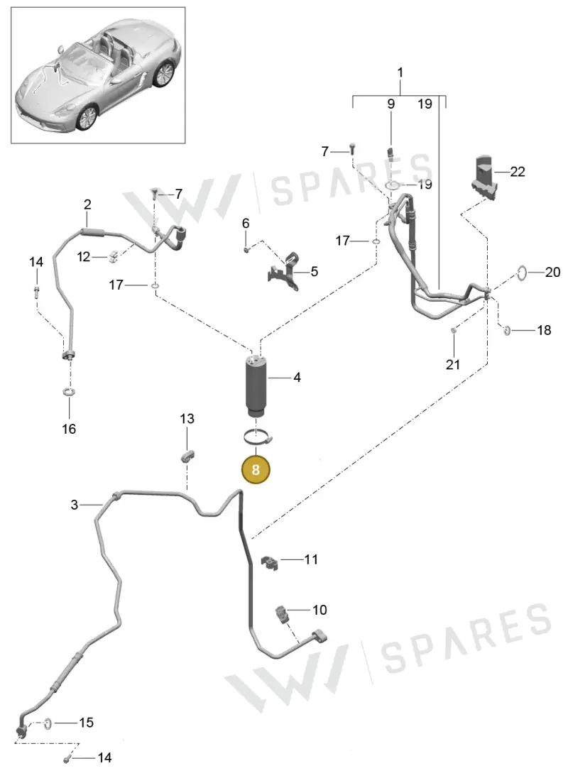 99951234901 — Porsche Boxster (2016-) diagram p48813025, position 8