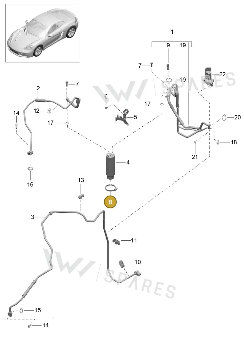 99951234901 — Porsche Cayman (2016-) diagram p50813025, position 8