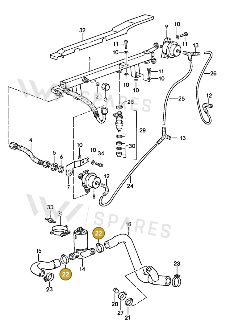 99951245500 — Porsche 944 Coupe (1984-1988) diagram p08107045, position 22