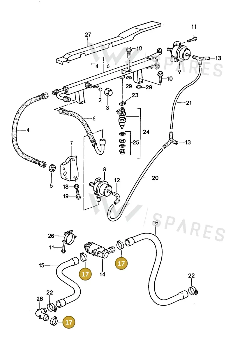 99951245500 — Porsche Coupe (1988-1991) diagram p14107045, position 17