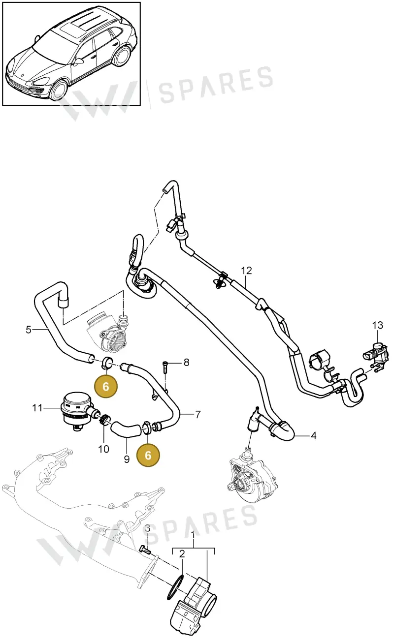 99951245500 — Porsche Cayenne (2010-2018) diagram p37107015, position 6