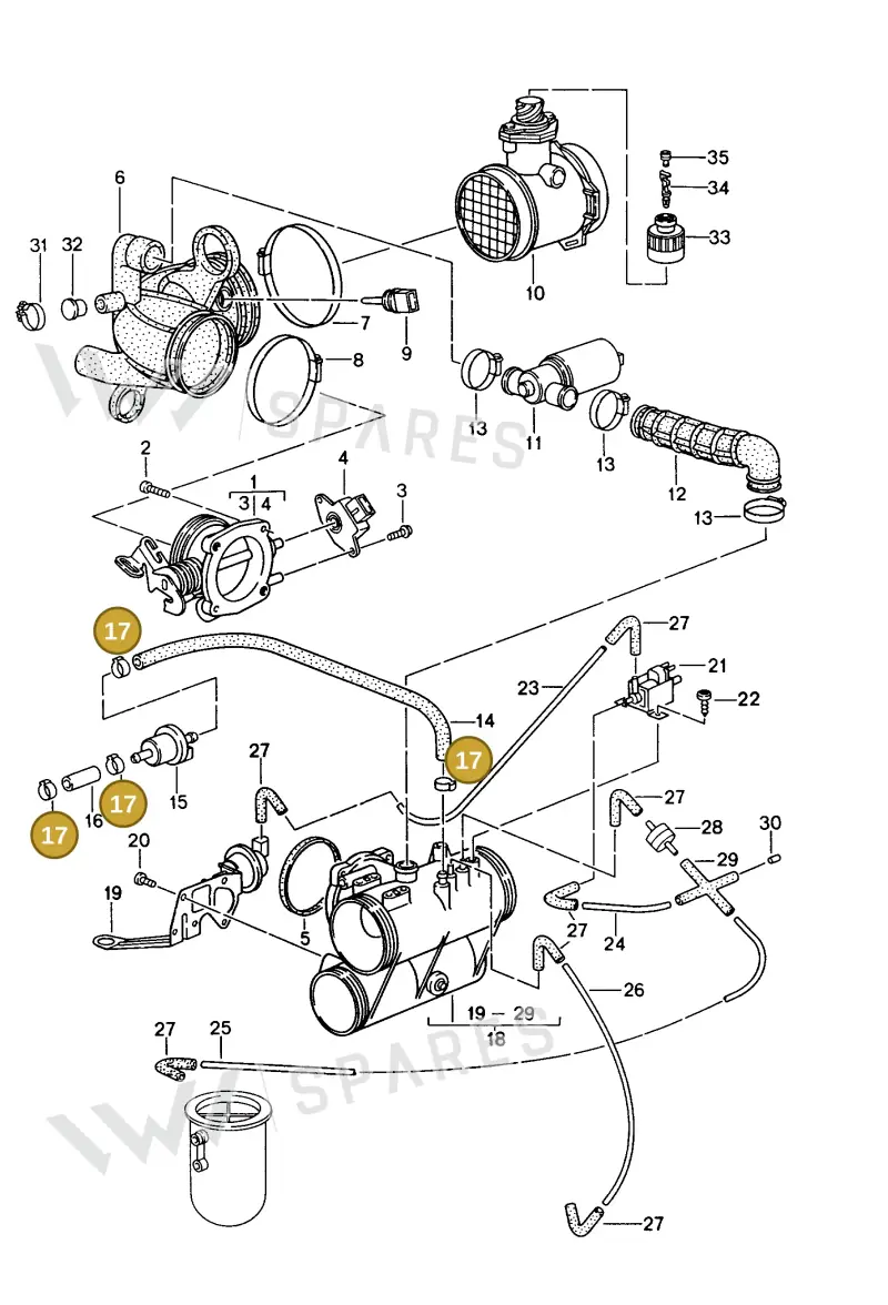99951249800 — Porsche Carrera 4 Cabrio (1993-1998) diagram p17107000, position 17