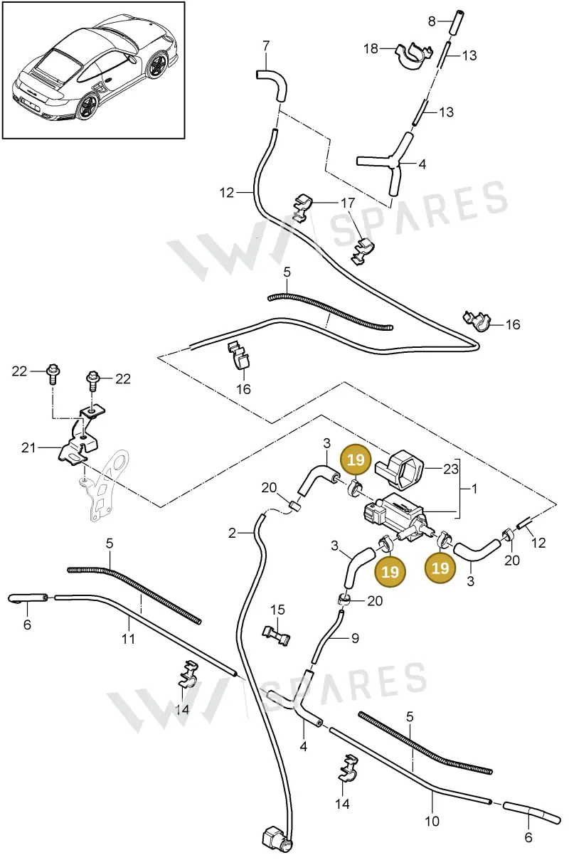 99951249800 — Porsche GT2 RS (2009-2012) diagram p36107000, position 19
