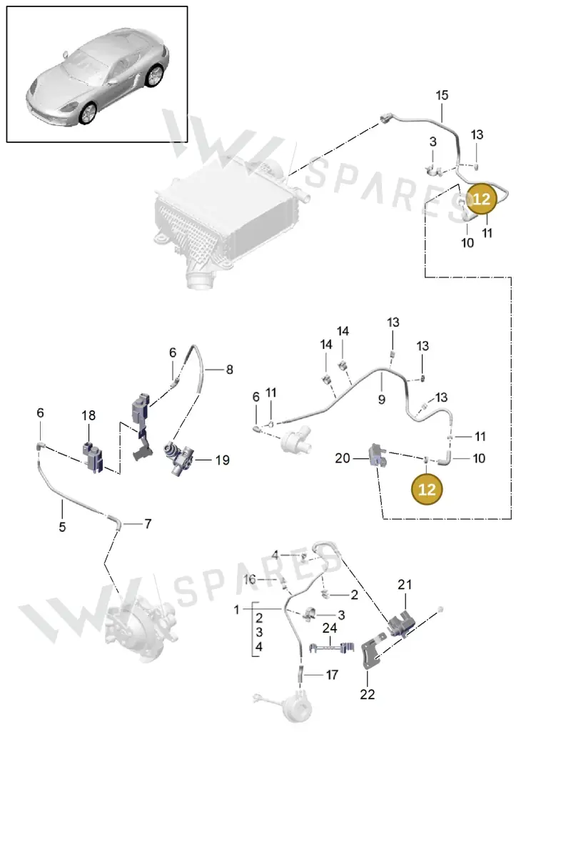 99951249800 — Porsche Cayman (2016-2019) diagram p50107025, position 12