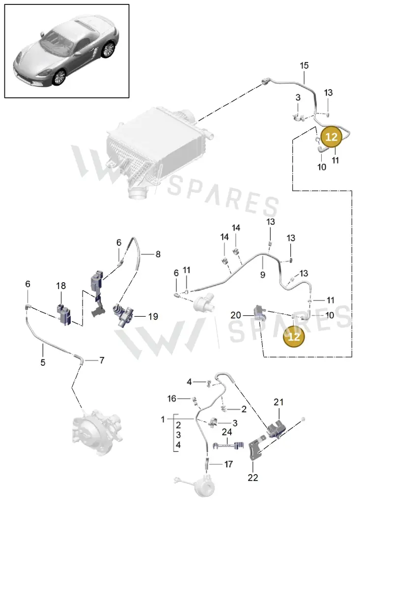 99951249800 — Porsche Boxster (2016-2019) diagram p48107025, position 12