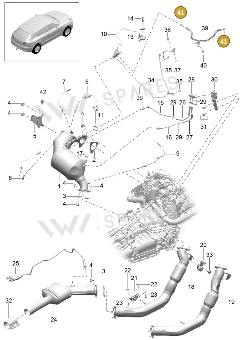 99951265009 — Porsche Macan (2013-2018) diagram p44202035, position 41