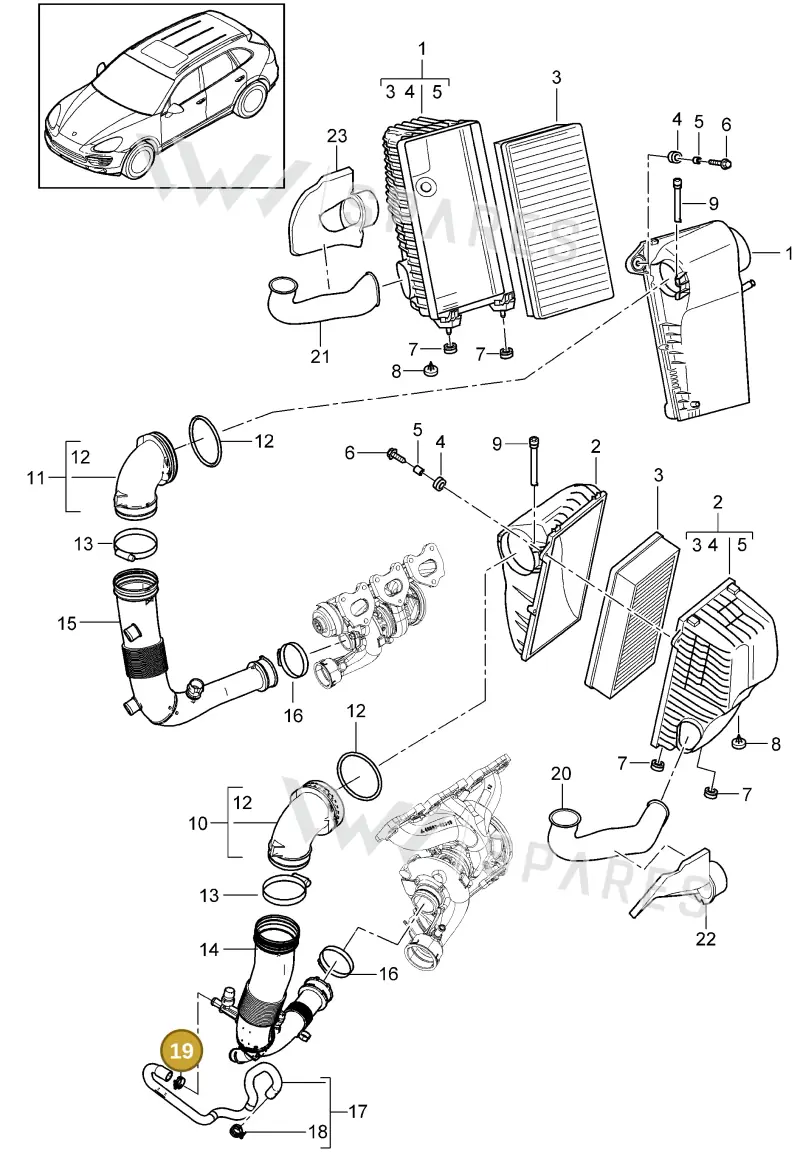 99951265309 — Porsche Cayenne (2010-2018) diagram p37106015, position 19