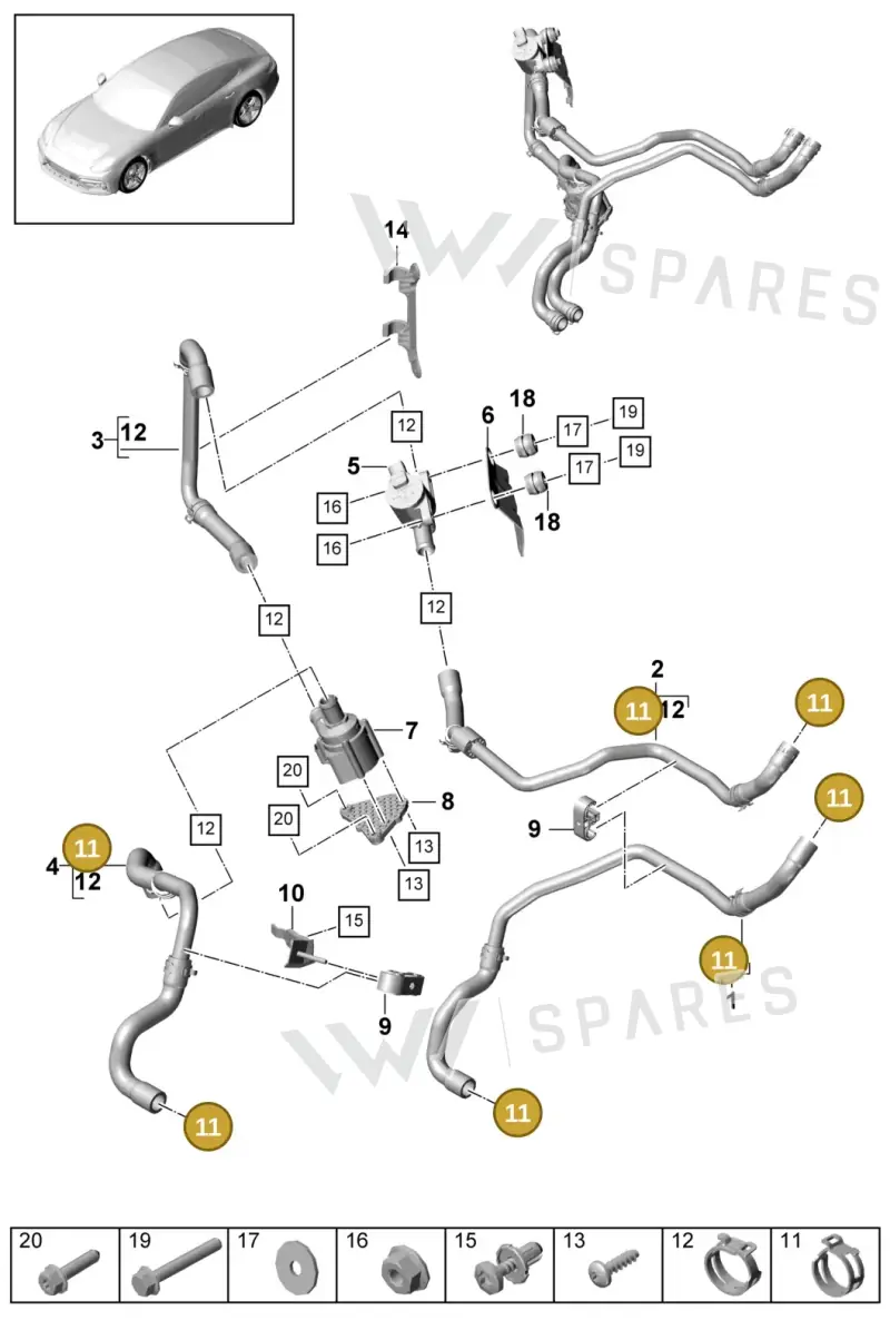 99951265609 — Porsche Panamera (2016-2020) diagram p49813010, position 11