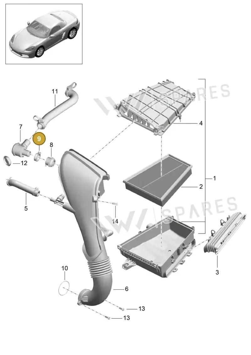 99951266209 — Porsche Boxster (2016-) diagram p48106000, position 9