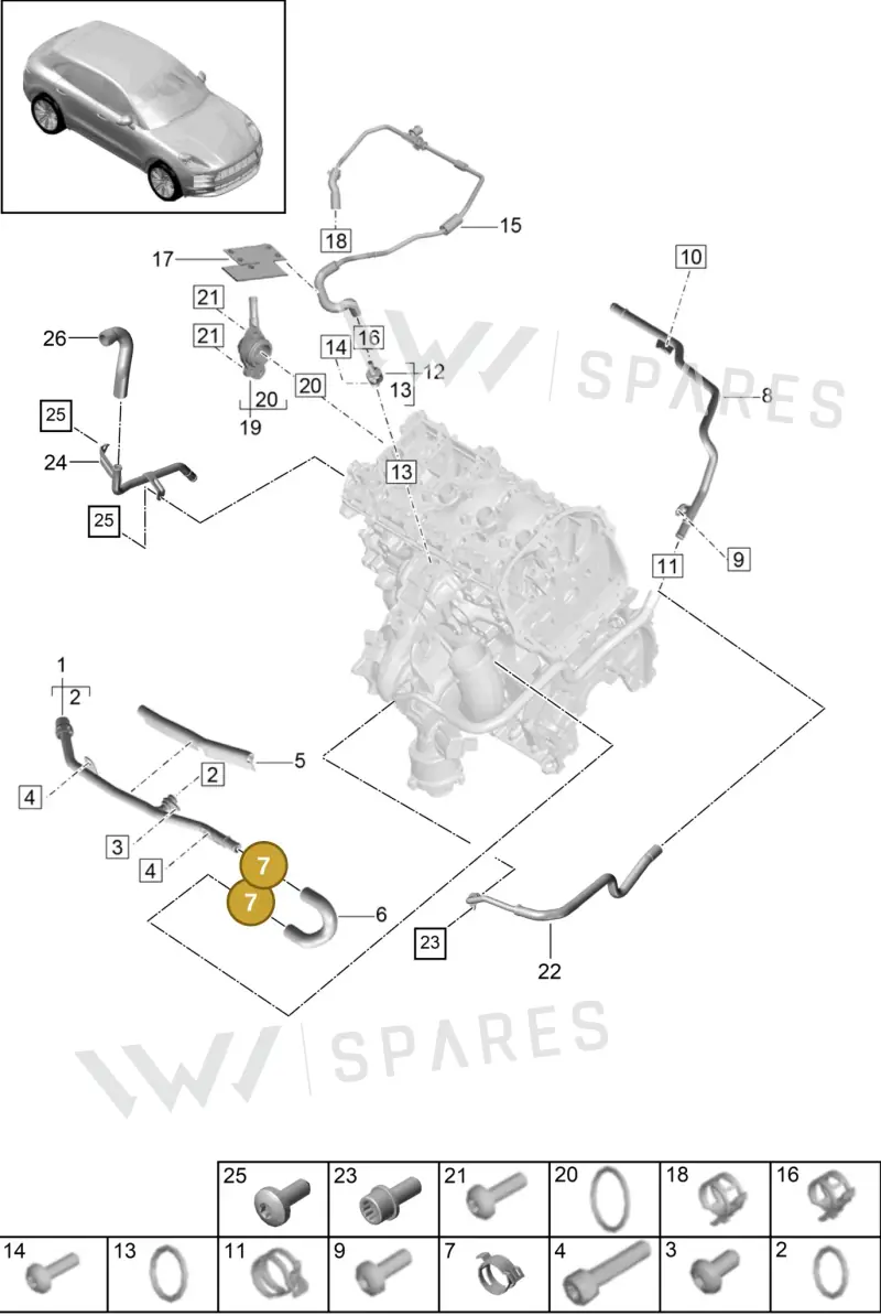 99951268309 — Porsche Macan R4 TFSI (2018-) diagram p52105070, position 7