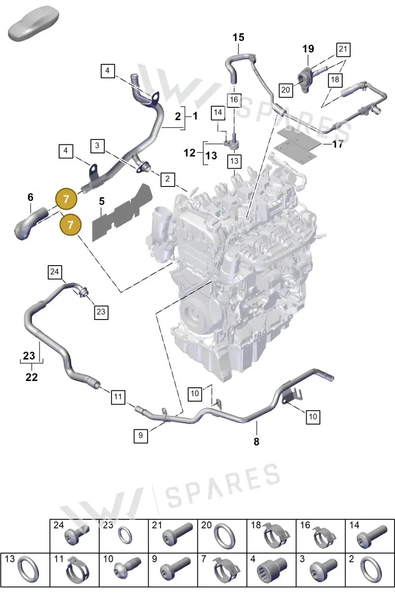 99951268309 — Porsche Cayenne Hybrid Coupe (2023-) diagram p60105050, position 7