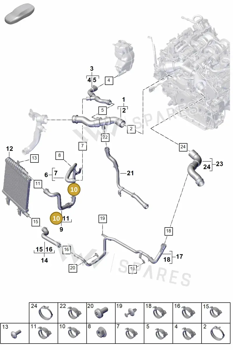 99951268309 — Porsche Panamera (2023-) diagram p62105300, position 10