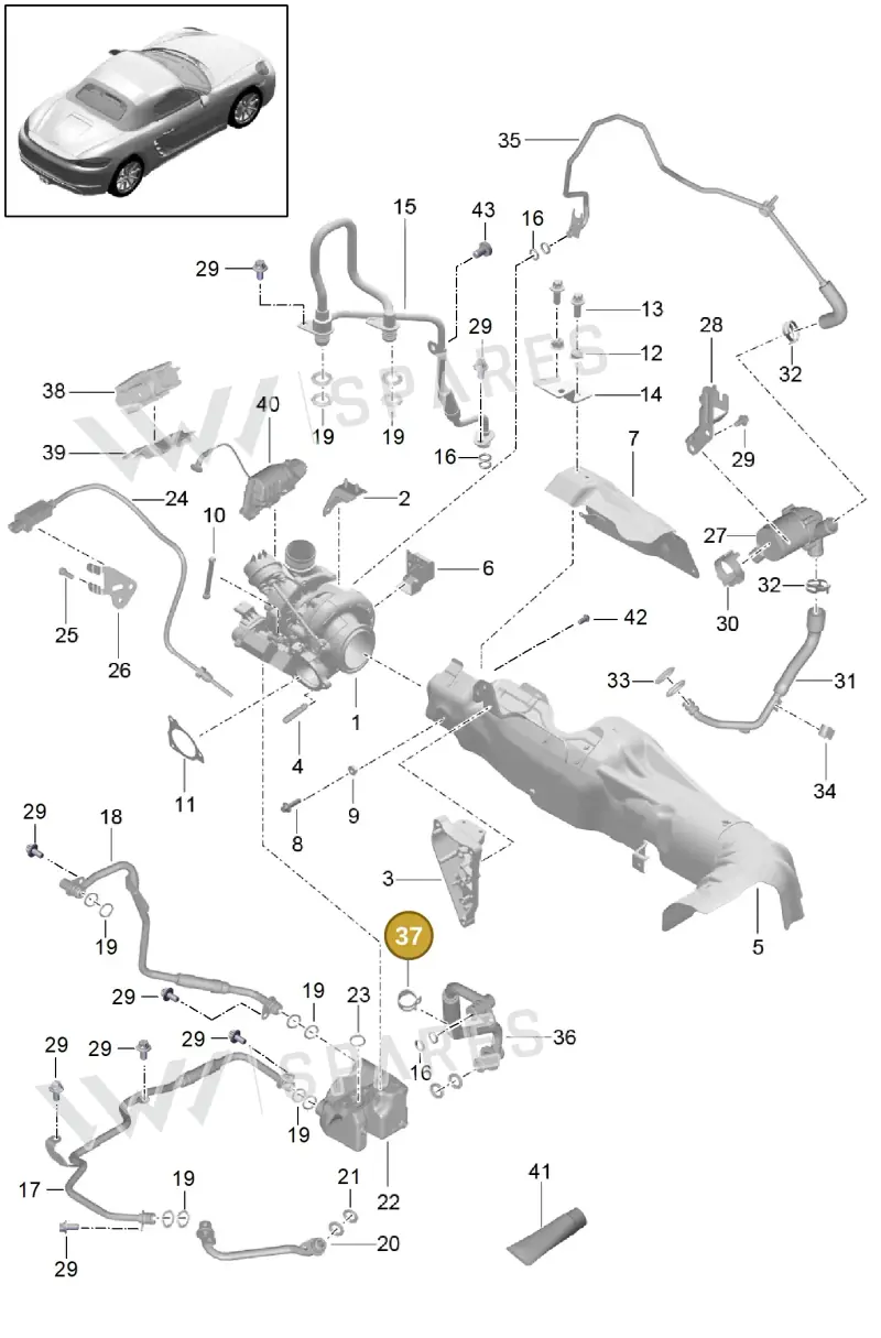 99951268609 — Porsche Boxster (2016-2019) diagram p48202005, position 37
