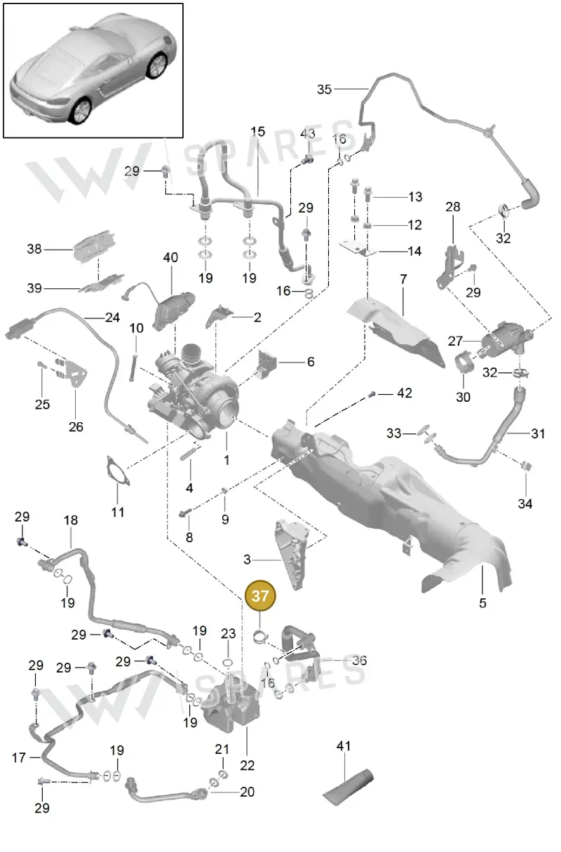99951268609 — Porsche Cayman (2016-2019) diagram p50202005, position 37