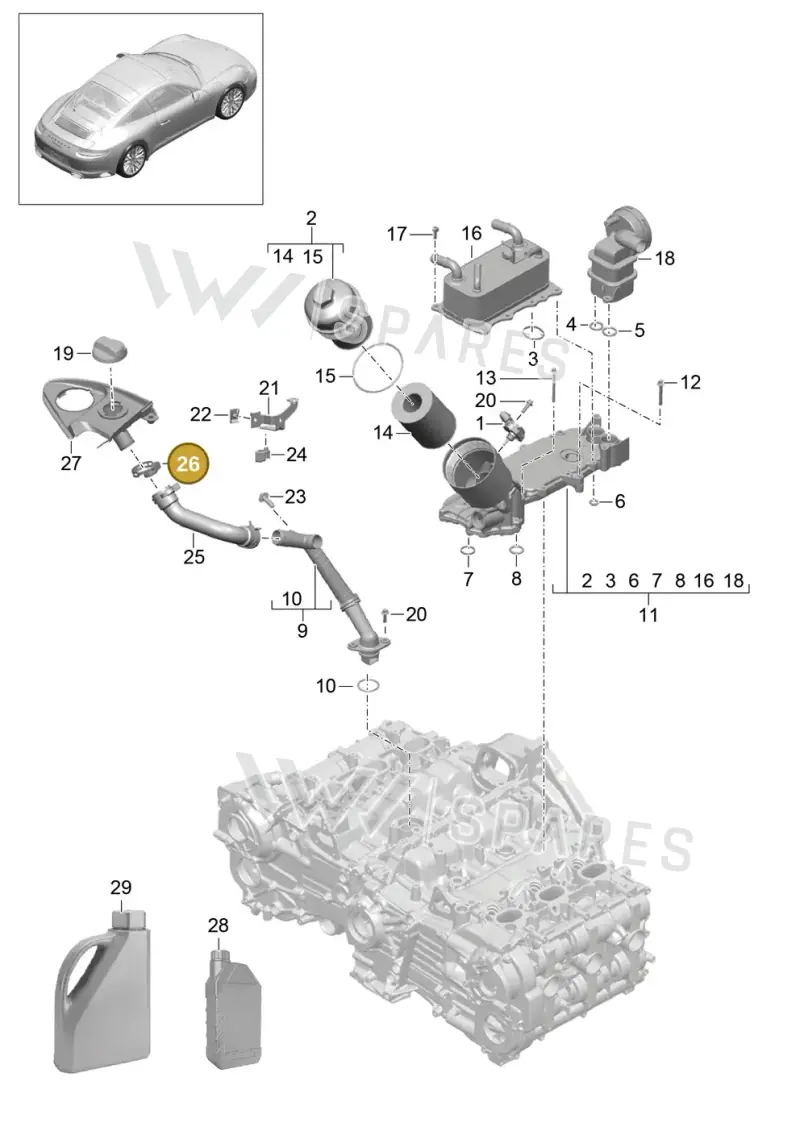 99951269509 — Porsche 911 (2016-2019) diagram p47104005, position 26