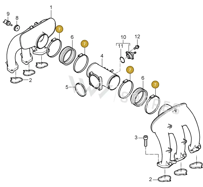 99951269801 — Porsche Turbo (2006-2009) diagram p30107010, position 7