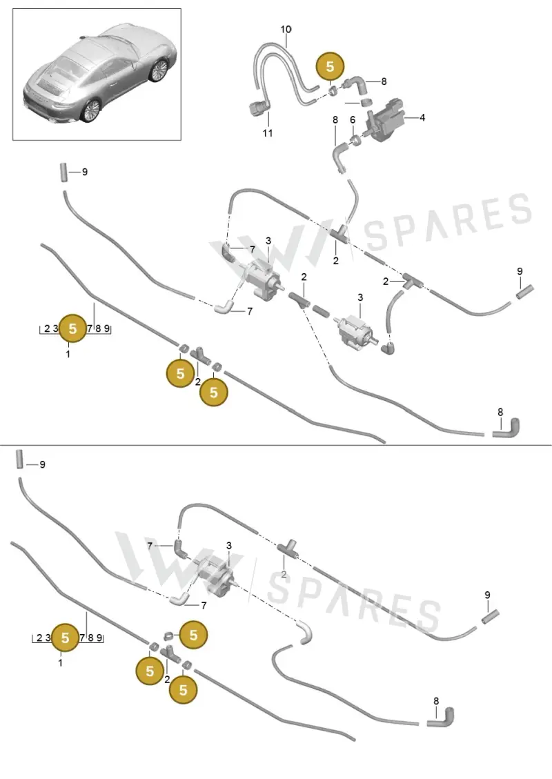 99951270700 — Porsche 911 (2016-2019) diagram p47106005, position 5