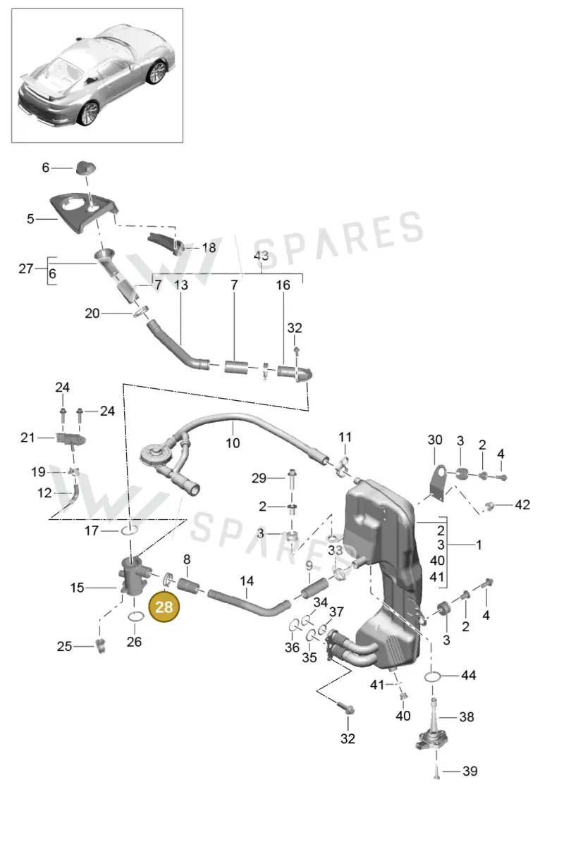 99951270901 — Porsche 911 (2013-2020) diagram p41104005, position 28