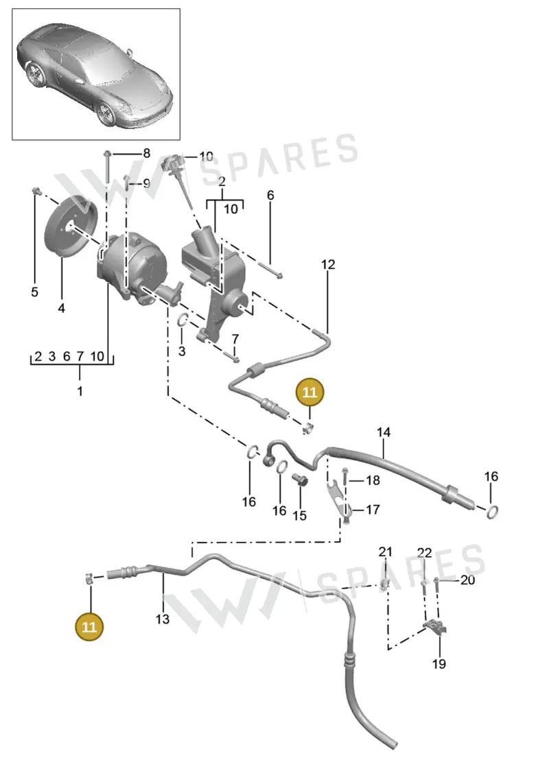 99951274401 — Porsche 991 Carrera 4 (2011-2016) diagram p38402060, position 11
