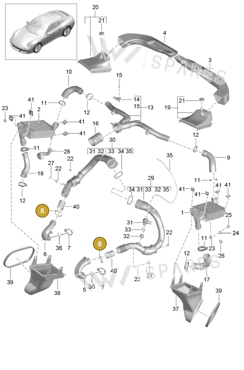 99951277901 — Porsche 911 (2016-2019) diagram p47107020, position 8