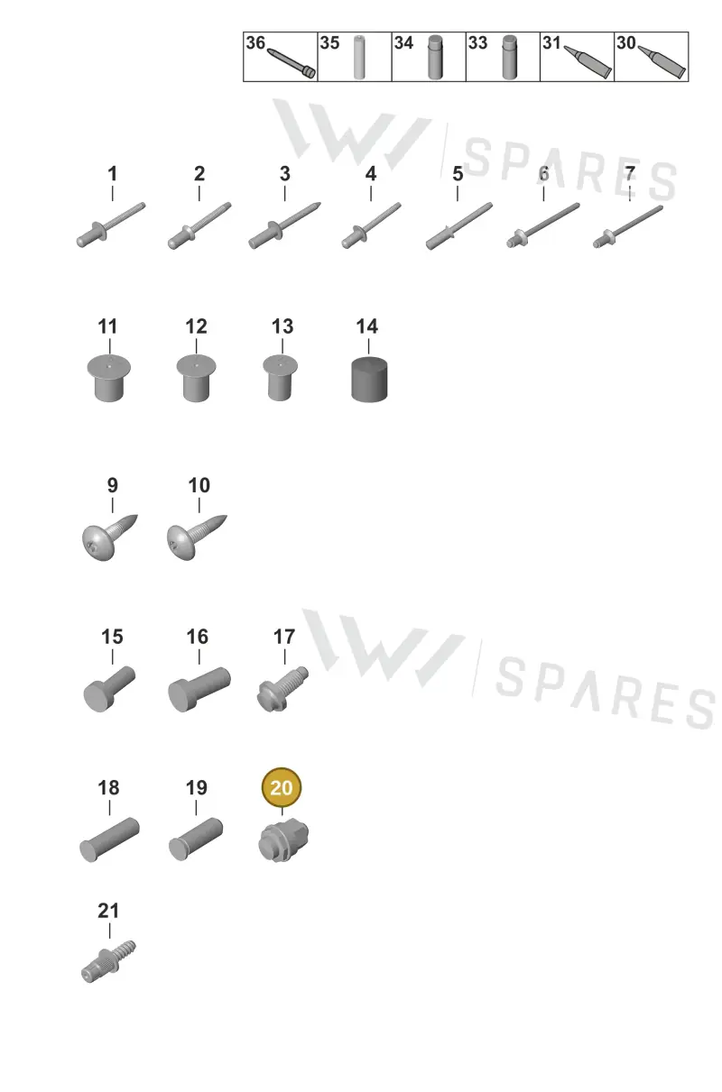 99951603201 — Porsche 911 (2024-2025) diagram p53801020, position 20