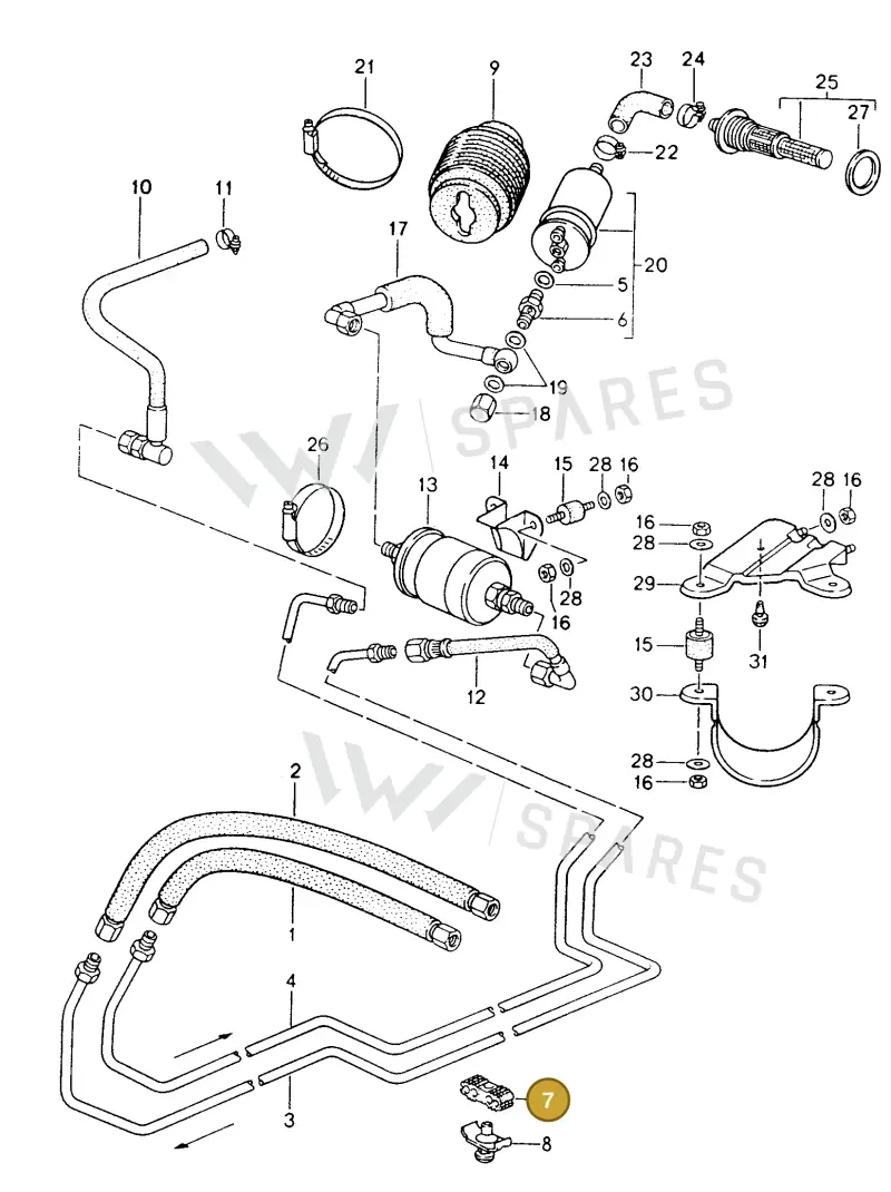 99959197540 — Porsche Coupe (1991-1995) diagram p15201025, position 7
