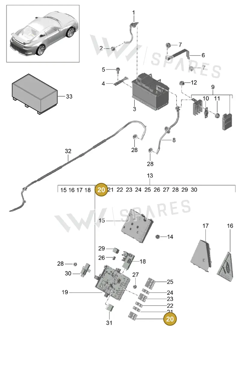 99960705400 — Porsche 911 (2013-2020) diagram p41902006, position 20
