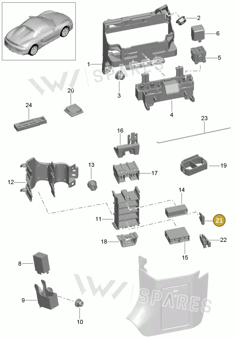 99960708200 — Porsche Boxster Spyder (2015-2016) diagram p46902000, position 21
