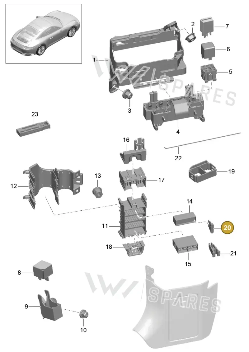 99960708200 — Porsche 991 II Carrera 4 (2016-2019) diagram p47902000, position 20