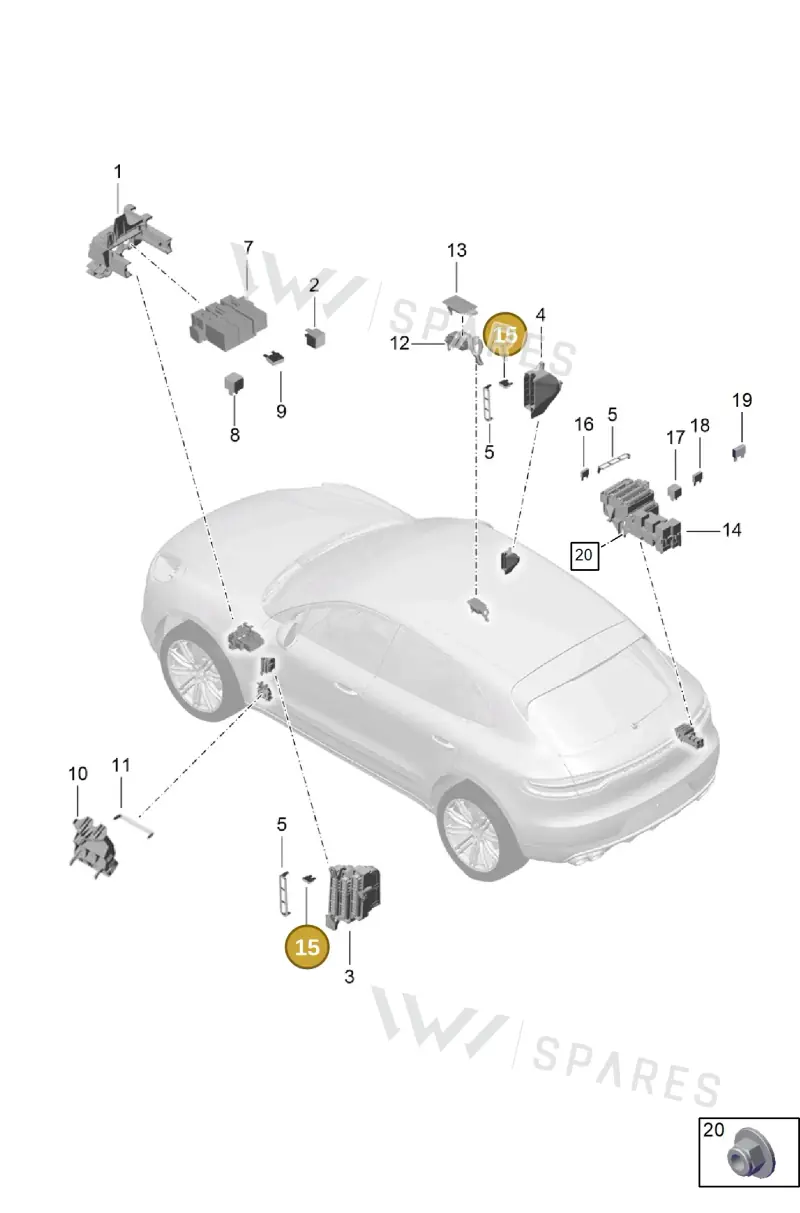99960708200 — Porsche Macan R4 TFSI (2018-) diagram p52902000, position 15