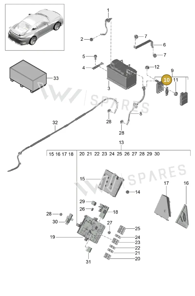 99960709500 — Porsche 911 (2013-2020) diagram p41902006, position 10