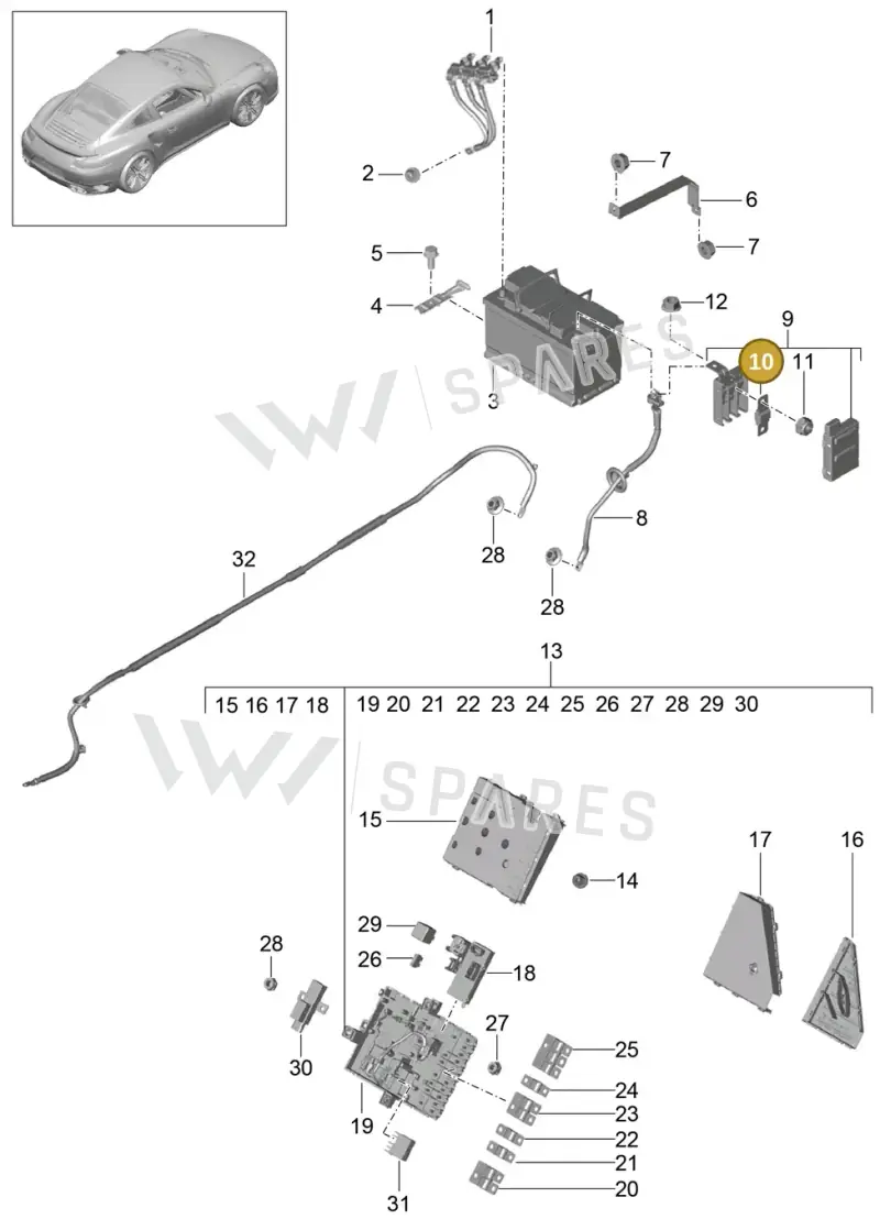 99960709500 — Porsche GT2 RS Clubsport (2013-2020) diagram p42902006, position 10