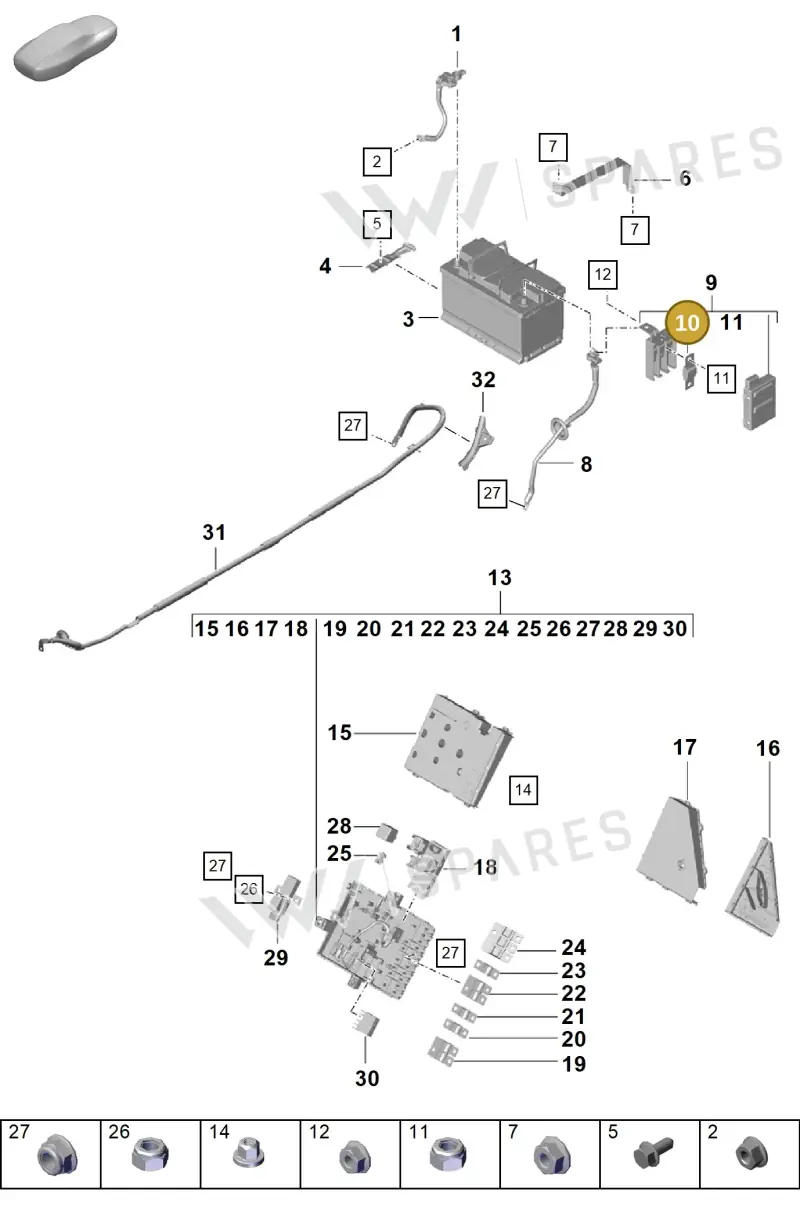 99960709500 — Porsche Boxster Spyder (2019-2020) diagram p55902060, position 10