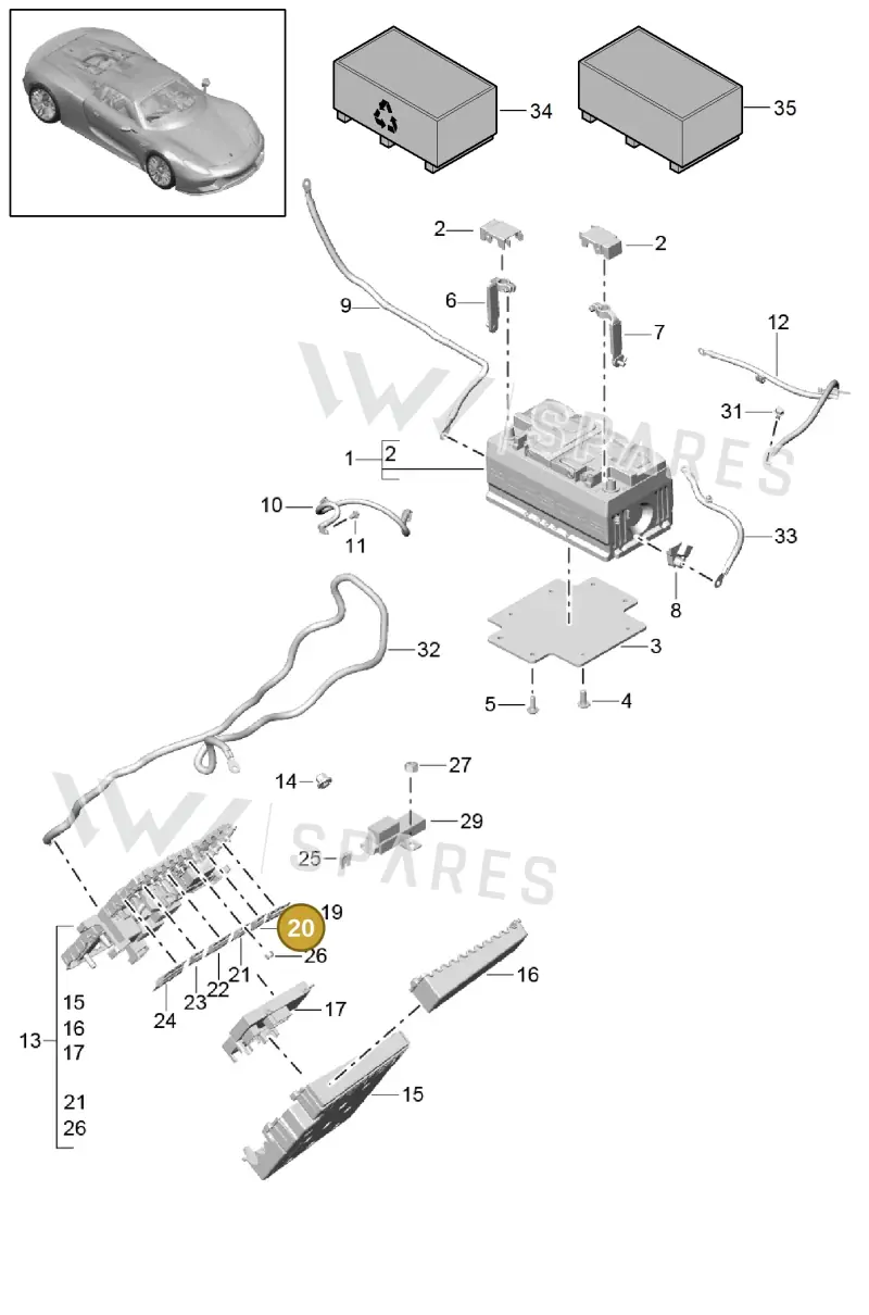 99960709900 — Porsche 918 Spyder (2014-2015) diagram p43902005, position 20