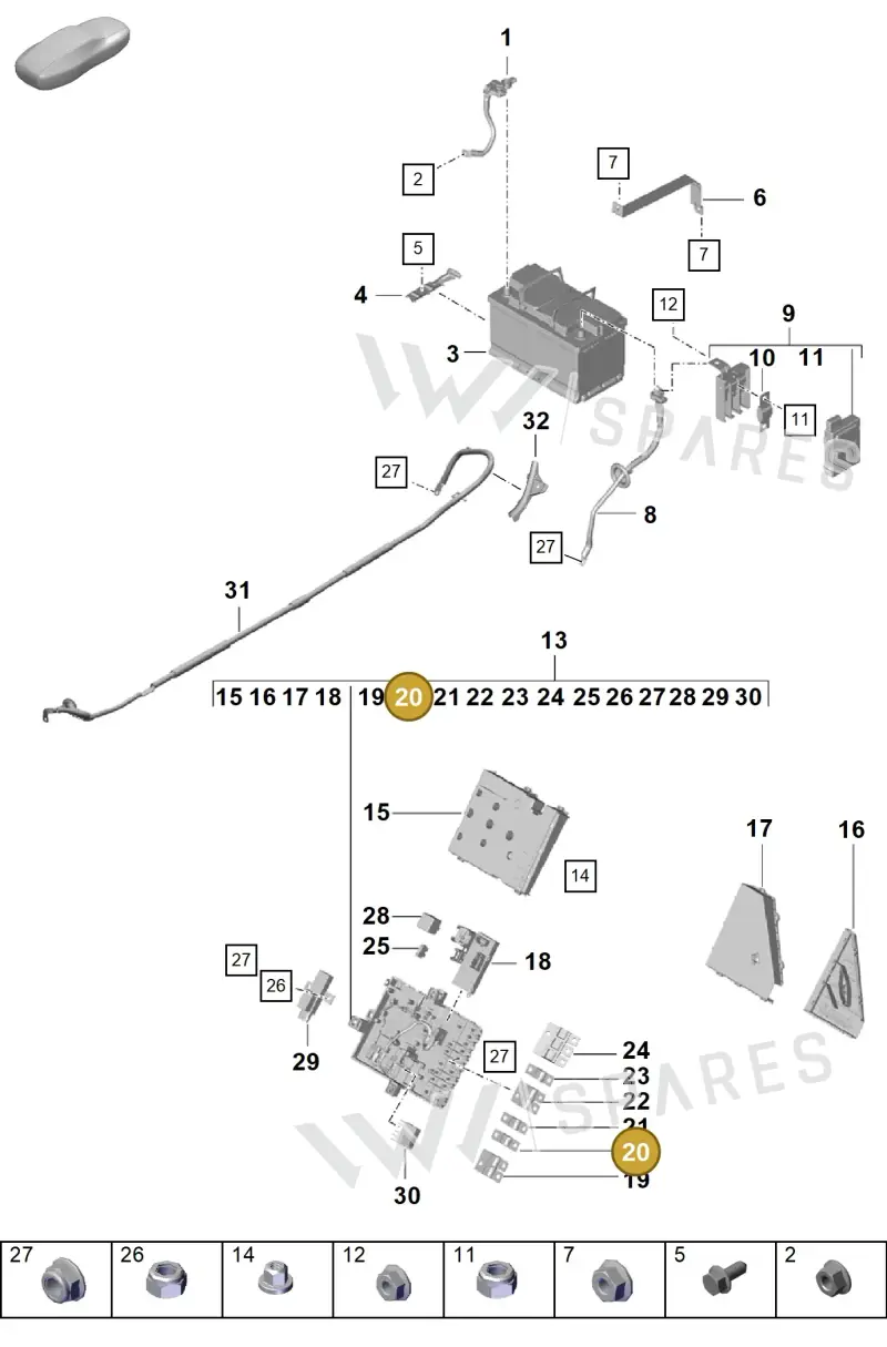 99960709900 — Porsche Boxster Spyder (2019-2020) diagram p55902060, position 20