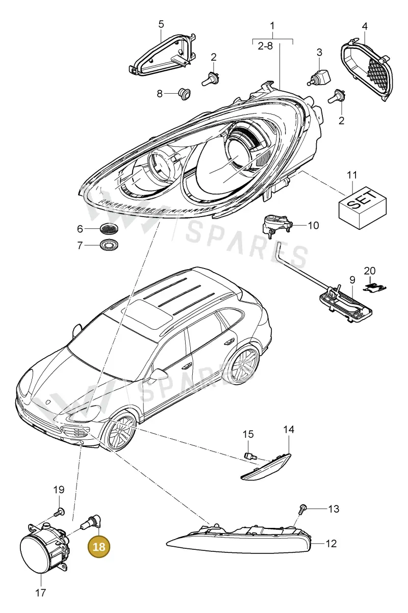 99963114491 — Porsche Cayenne (2010-2018) diagram p37905000, position 18