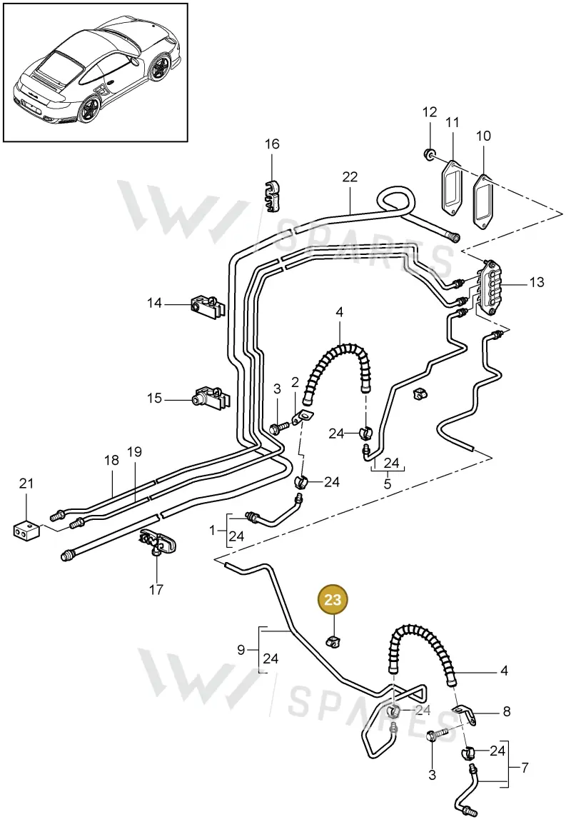 99965133140 — Porsche GT2 RS (2009-2012) diagram p36604010, position 23