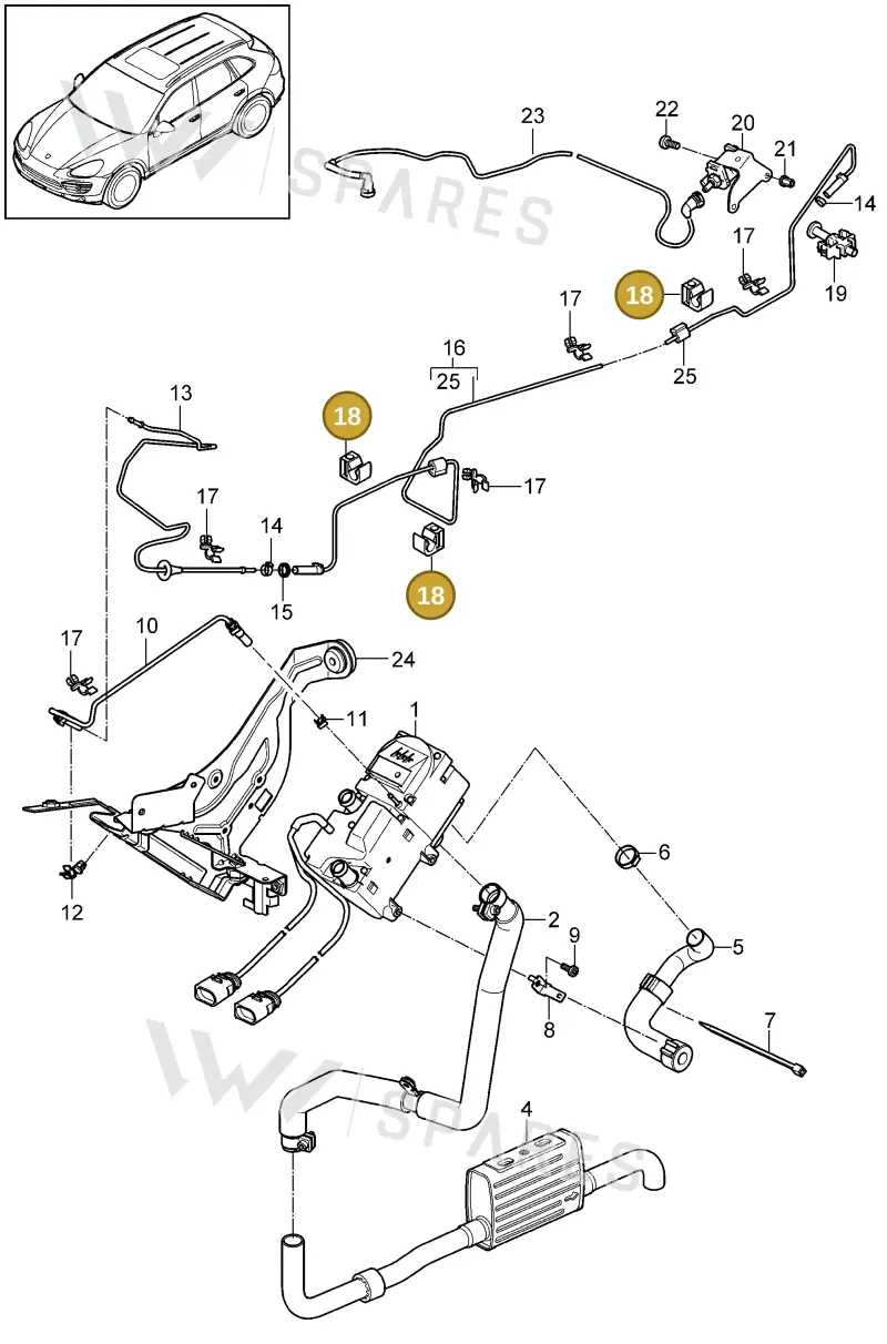 99965133140 — Porsche Cayenne (2010-2018) diagram p37813080, position 18