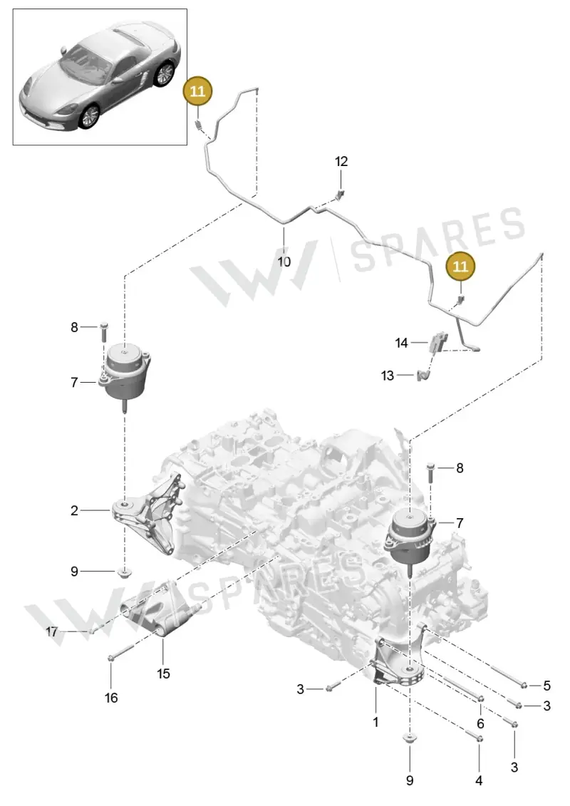 99965136501 — Porsche Boxster (2016-2019) diagram p48109000, position 11