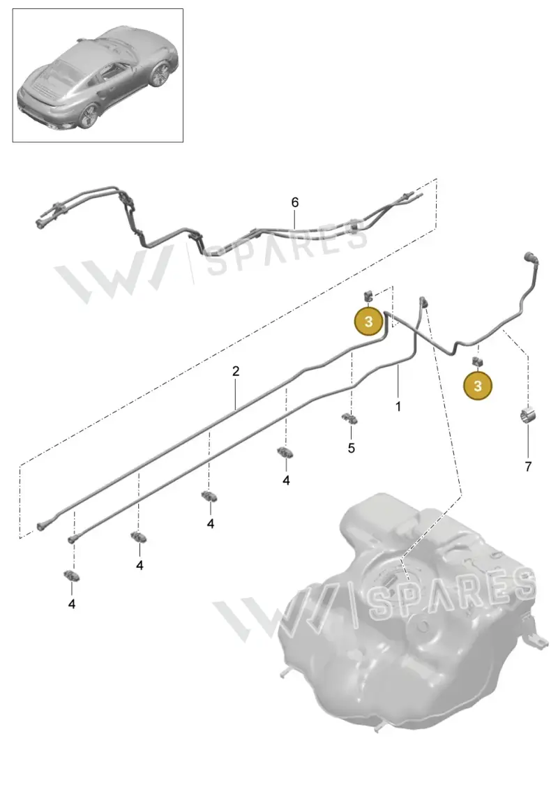 99965141640 — Porsche GT2 RS Clubsport (2013-2020) diagram p42201005, position 3