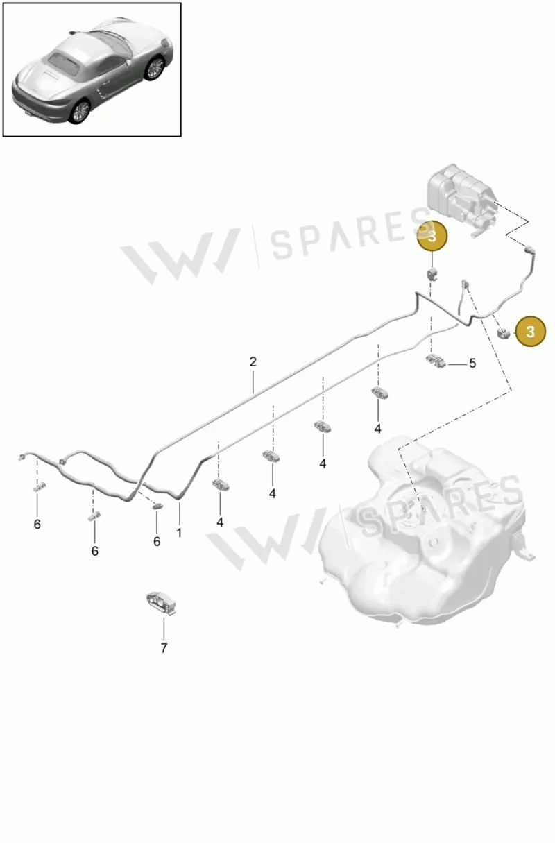 99965141640 — Porsche Boxster (2016-2019) diagram p48201005, position 3