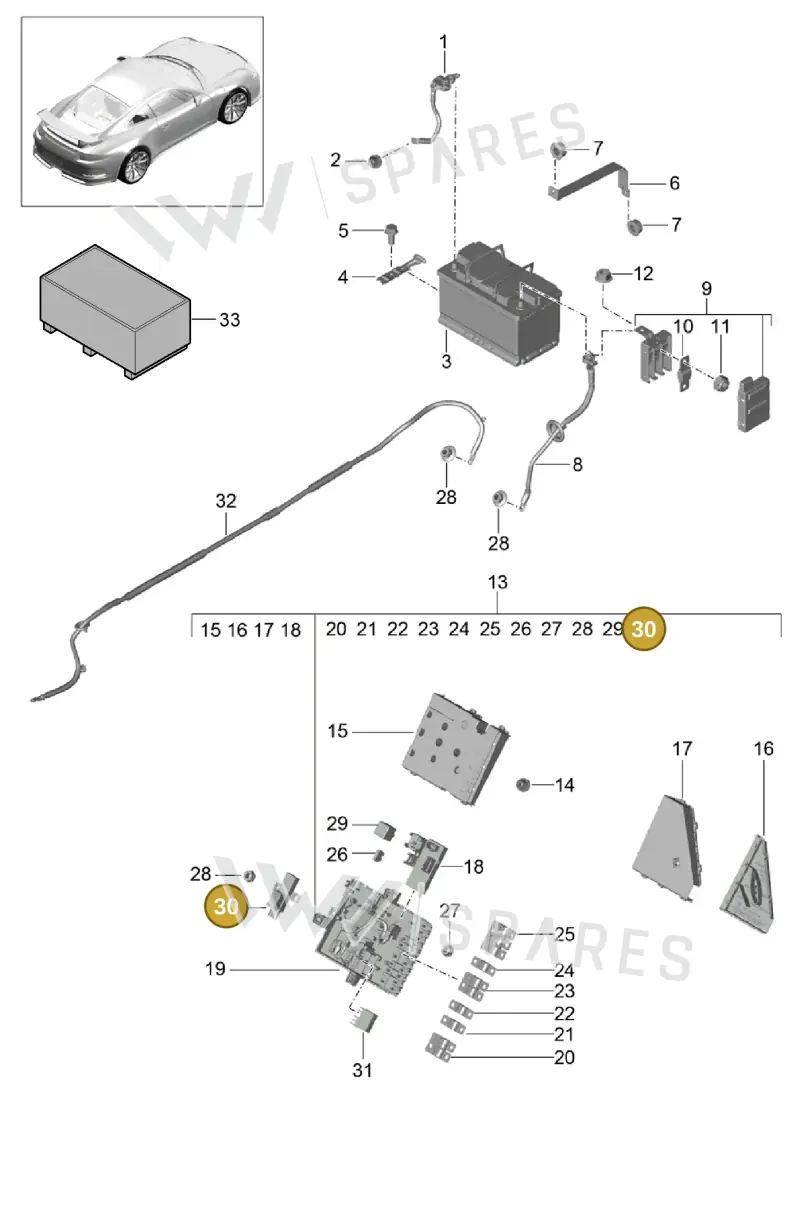 99965702090 — Porsche 911 (2013-2020) diagram p41902006, position 30