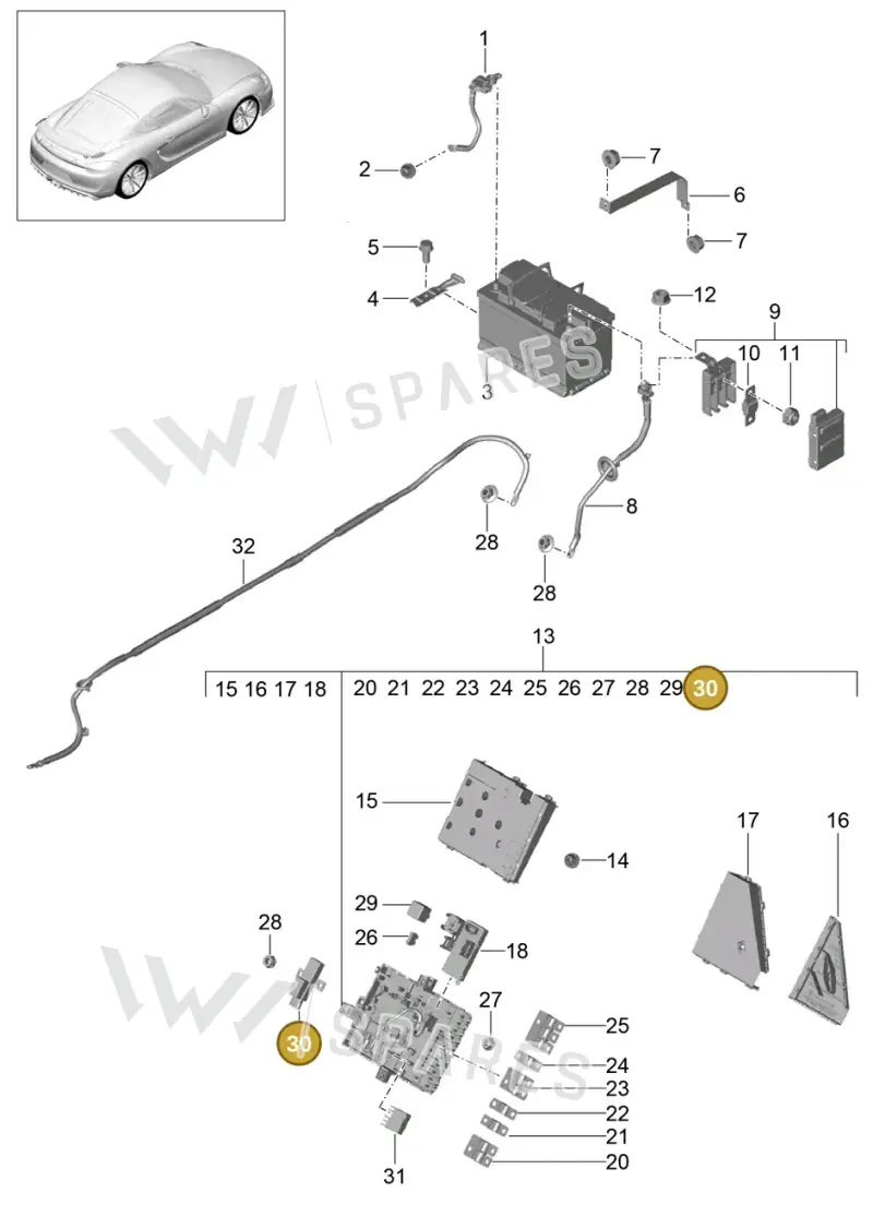 99965702090 — Porsche Cayman GT4 (2015-2016) diagram p45902006, position 30